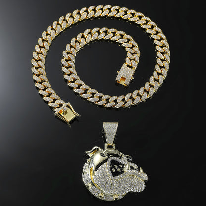 Hip-Hop Dog-Style Cuban Chain Pendant Necklace