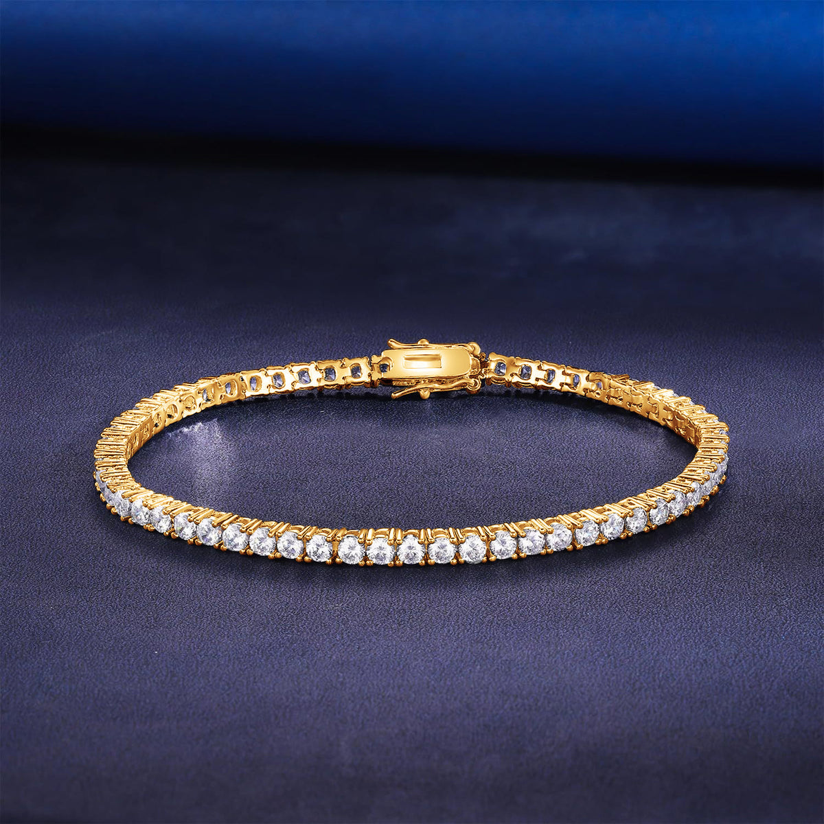 Women&Men's 2.5-3.5mm Four-Prong Zircon Cuban Tennis Bracelet
