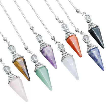 Hexagonal Pyramid Gravity Concentration Healing Crystal Pendulum