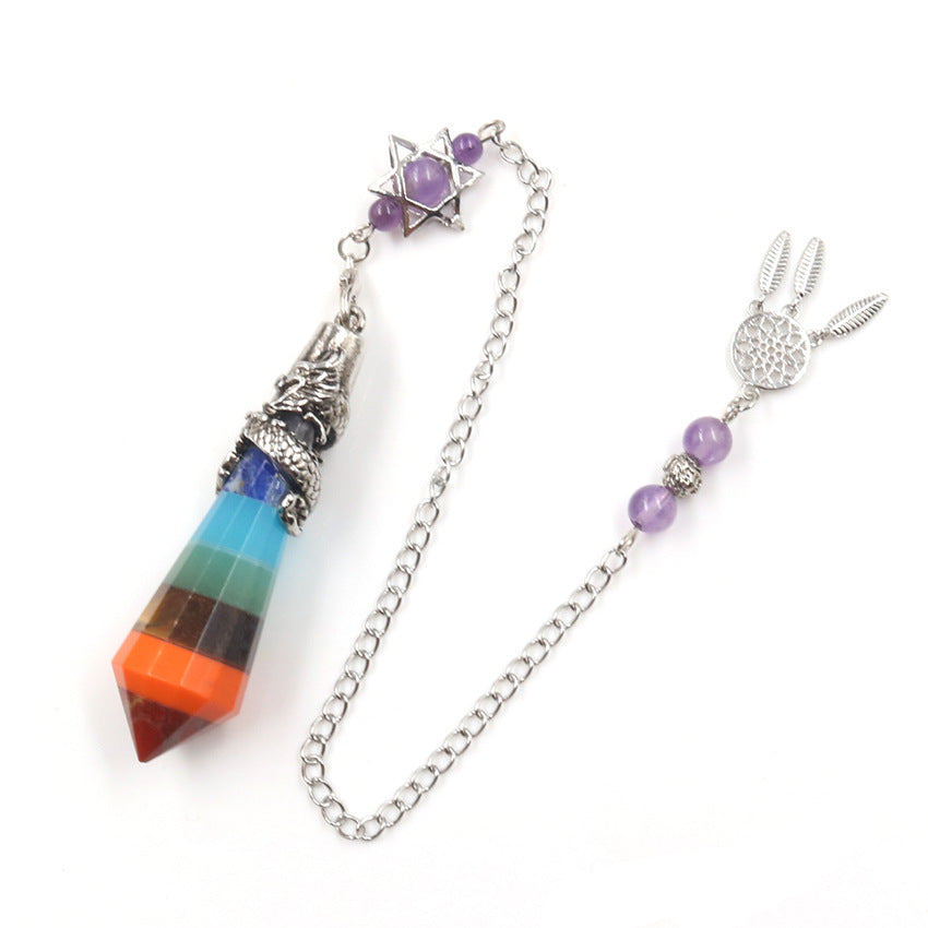 Vintage Dragon Pillar 12-Faceted Crystal Dreamcatcher Chain Spirit Pendulum