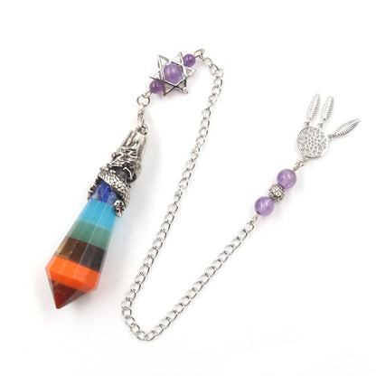 Vintage Dragon Pillar 12-Faceted Crystal Dreamcatcher Chain Spirit Pendulum
