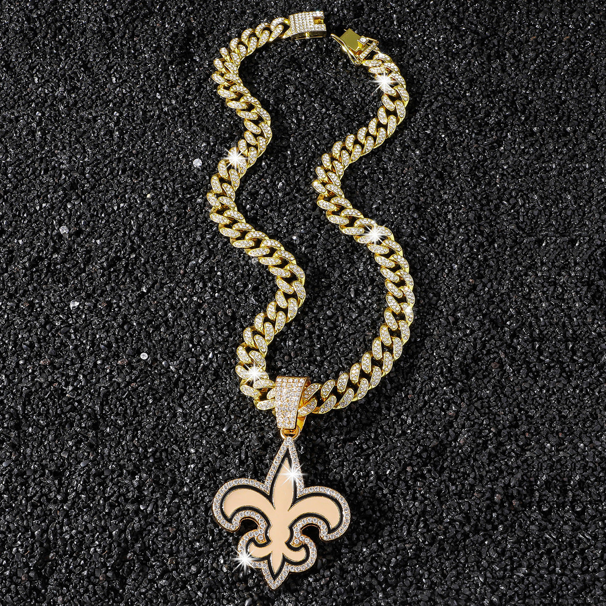 Hip-Hop Style Football Team Logo Cuban Chain Pendant Necklace