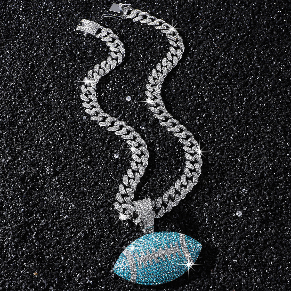 Hip-Hop Style Football Cuban Chain Pendant Necklace