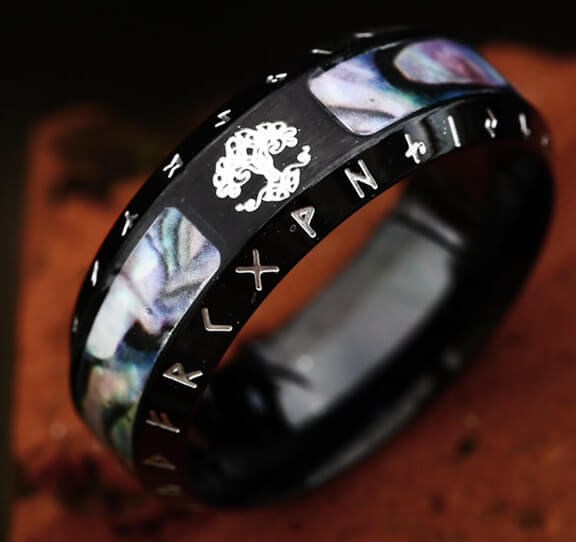 Retro fashion minimalist Viking alphabet men's ring
