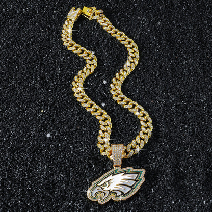 Hip-Hop Style Eagle Cuban Chain Pendant Necklace