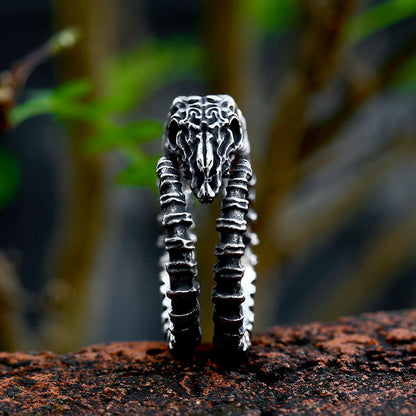 Men's Goat skull open-ring pendant