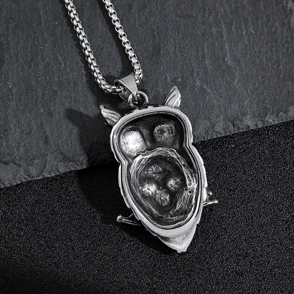 Men's Retro Animal Owl Pendant Necklace