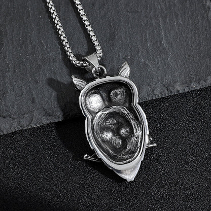 Men's Retro Animal Owl Pendant Necklace