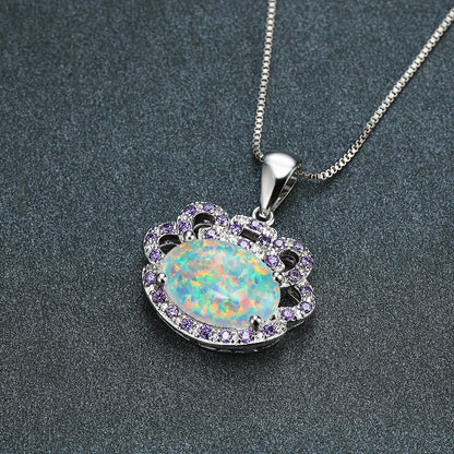 Platinum crab-shaped Australian pearl necklace