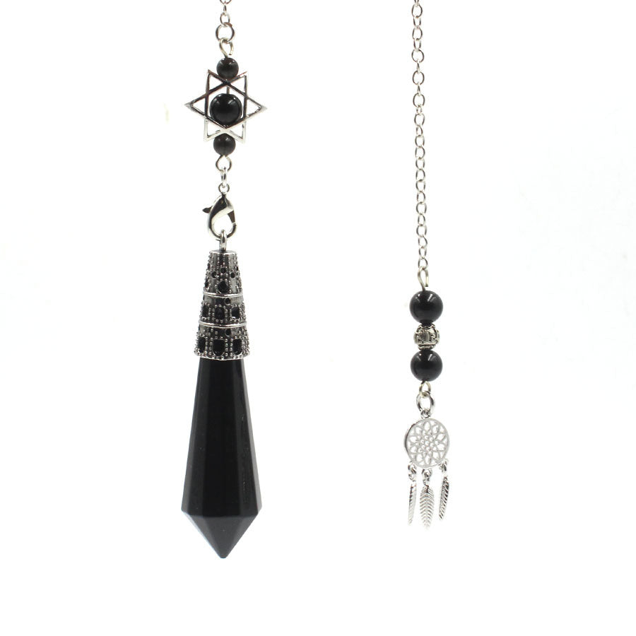 12-Facet Crystal Pyramid Star Net Hanging Spirit Pendulum