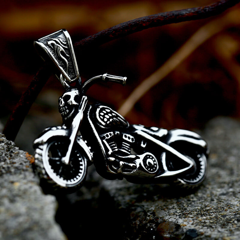 Men's Steel Motorcycle Retro Hip Hop Biker Jewelry Pendant Necklace