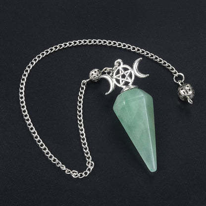 Three-phase moon meditation healing crystal hexagonal cone spirit pendulum
