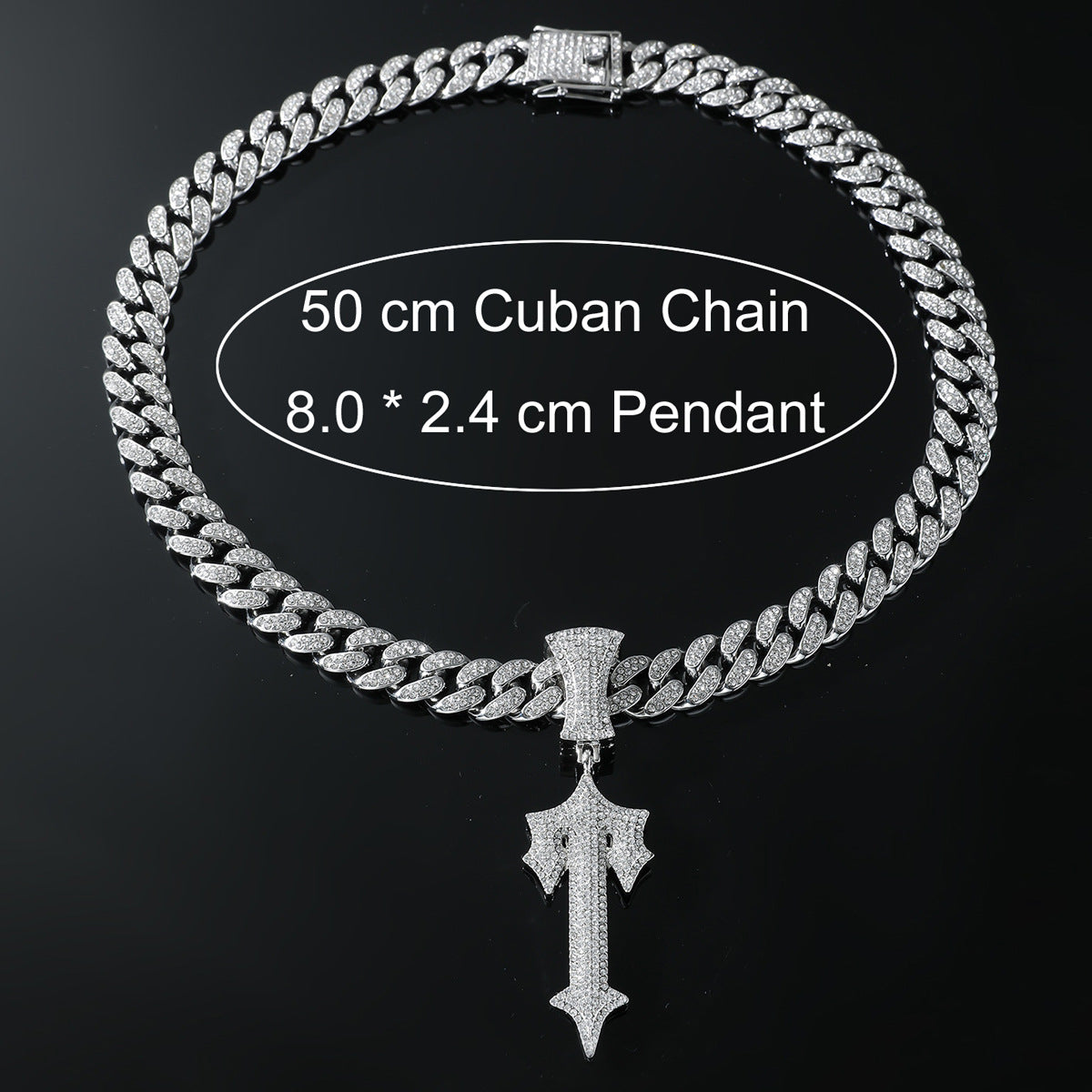 Hip-Hop Sword-Shaped Cuban Chain Pendant Necklace