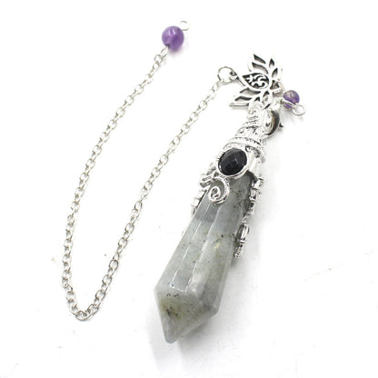 Lotus Crystal 12-facet Cone-shaped Spirit Pendulum