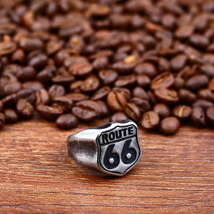Men's Vintage Route 66 Shield Ring