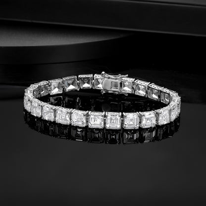 Women&Men's Four-Claw Square 7mm Zircon Cuban Tennis Bracelet