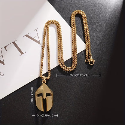Men's Minimalist Spartan Helmet Pendant Necklace