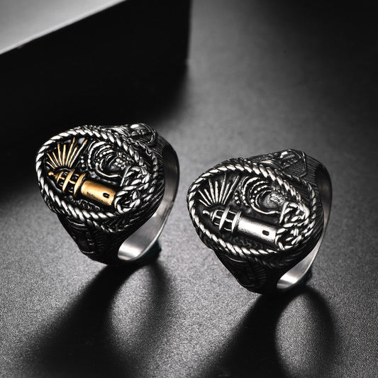 Men's Stainless Steel Minimalist Lighthouse Ring