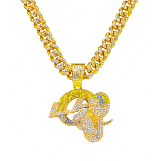 Trendy Hip-Hop Style Team Logo Cuban Chain Pendant Necklace