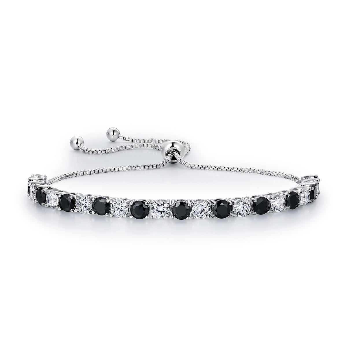 Women&Men's 4mm Black Zircon Adjustable Tennis Bracelet