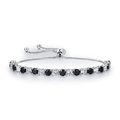 Women&Men's 4mm Black Zircon Adjustable Tennis Bracelet