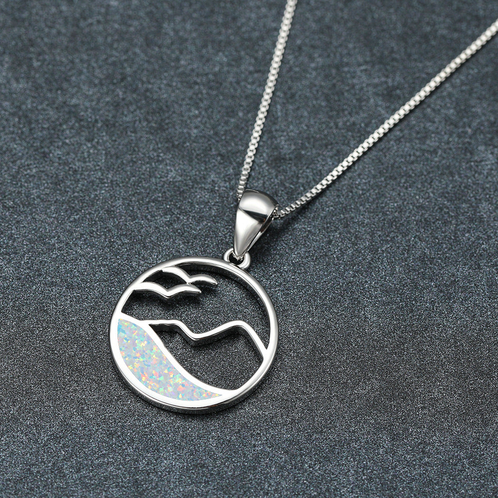 Opal Round Wave Necklace