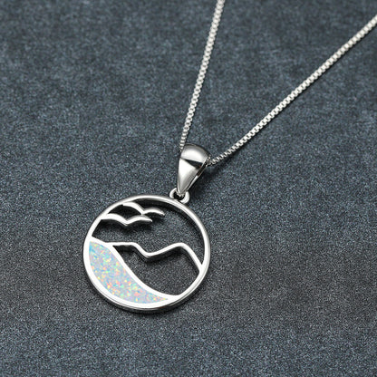 Opal Round Wave Necklace