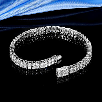 Women&Men's 3mm Double-Row Zircon Spring Clasp Tennis Bracelet