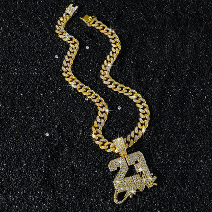 Hip-Hop Style Number 23 Cuban Chain Pendant Necklace