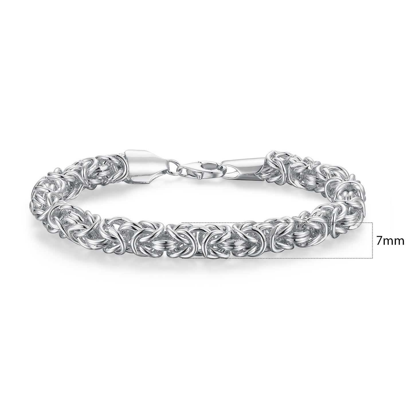 Women&Men's Vintage 18k Gold-Plated Lobster Clasp 7mm Fried Dough Twists Chain Bracelet