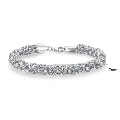 Women&Men's Vintage 18k Gold-Plated Lobster Clasp 7mm Fried Dough Twists Chain Bracelet