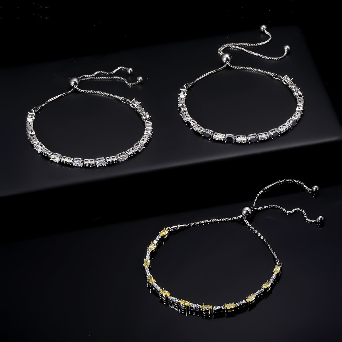 Women&Men's Simple Zircon Cuban Tennis Bracelet with Drawstring Design