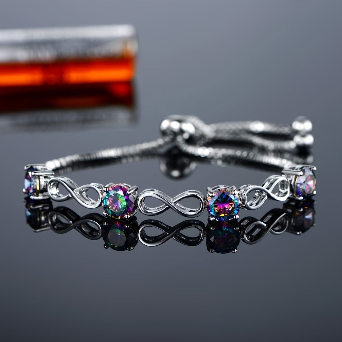 Women&Men's 7mm Adjustable Opal Bracelet With A Drawable 8-Shaped Design