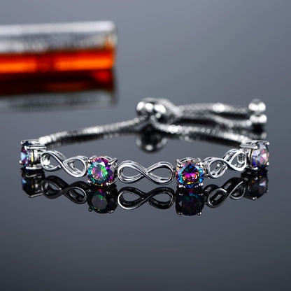 Women&Men's 7mm Adjustable Opal Bracelet With A Drawable 8-Shaped Design