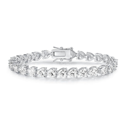 Women&Men's Inlaid Heart-Shaped Zircon Heart Tennis Bracelet
