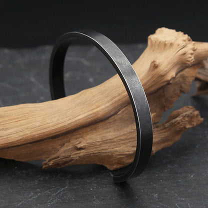 Men's Minimalist Stainless Steel Open C Cuff Bracelet, Smooth Plain Band Versatile Solid Bangle Jewelry