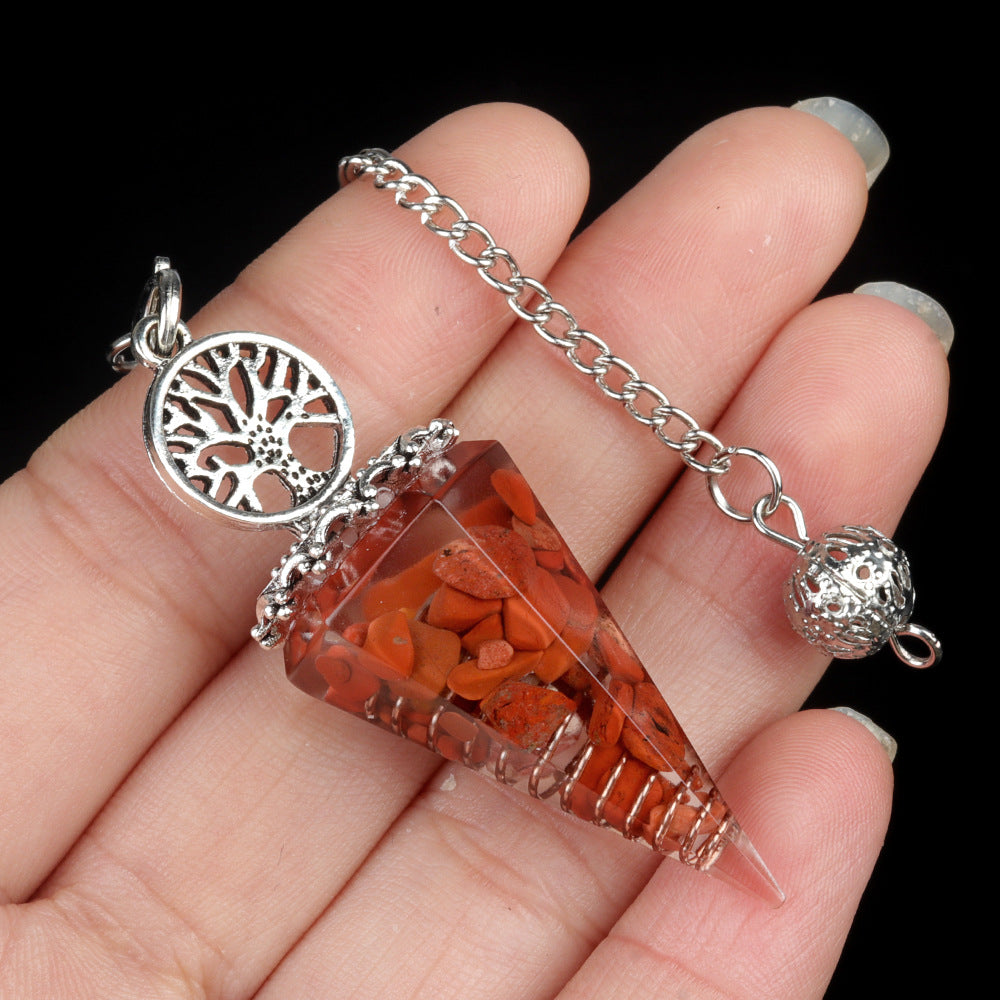 Crystal Life Tree Resin Gravel Spirit Pendulum
