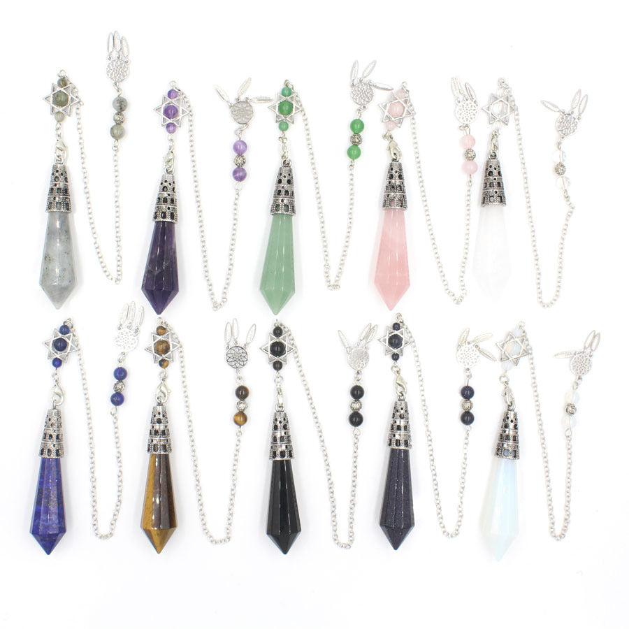 12-Facet Crystal Pyramid Star Net Hanging Spirit Pendulum