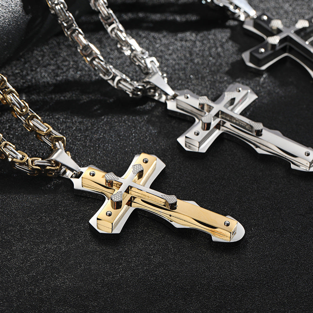 Men's Vintage Punk Cross Necklace
