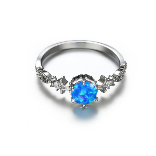 Women's Lace Hollow Opal ring with Zirconia
