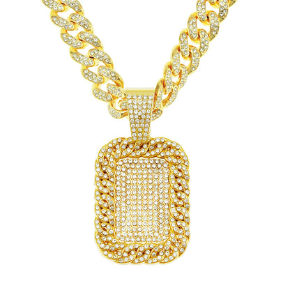 Hip-Hop Military Style Cuban Chain Pendant Necklace