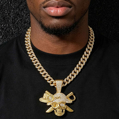 Hip-Hop Style Pirate Image Cuban Chain Pendant Necklace