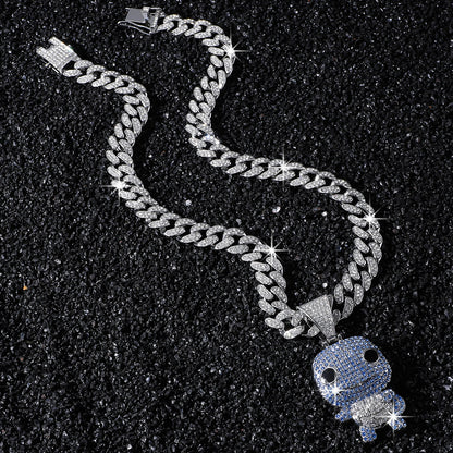 Hip-Hop Cartoon Animal Turtle Cuban Chain Pendant Necklace
