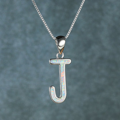 Opal Letter J Necklace