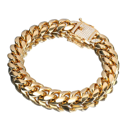 Men’s Stainless Steel Tight Cuban Link Bracelet, Hip Hop Fashion Wrist Jewelry
