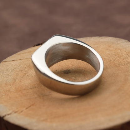 Vintage Solid Stainless Steel Viking Triangle Symbol Ring for Men