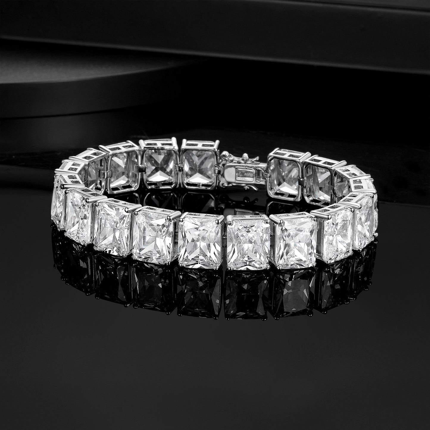 Women&Men's Square 12mm Cubic Zirconia Cuban Tennis Bracelet