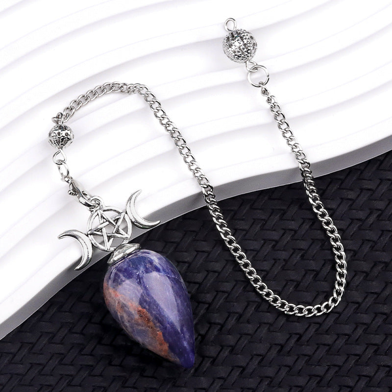 Natural crystal water droplet three-phase moon spirit pendulum