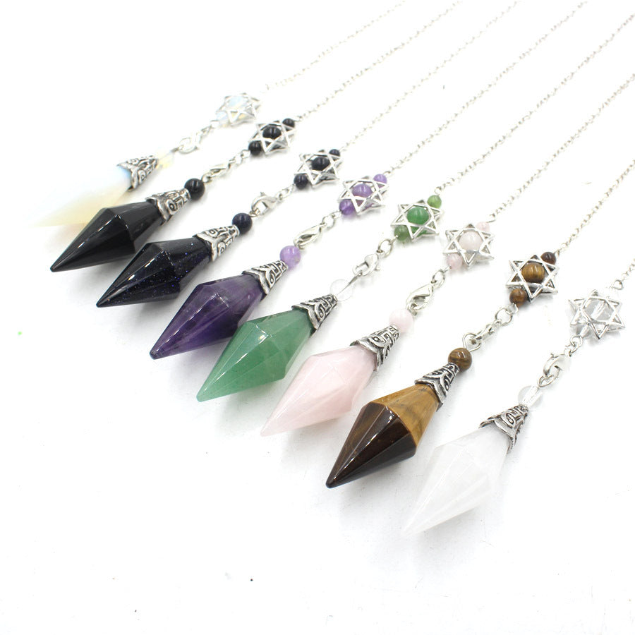 Dreamcatcher 12-Facet Crystal Stone Pyramid Spirit Pendulum