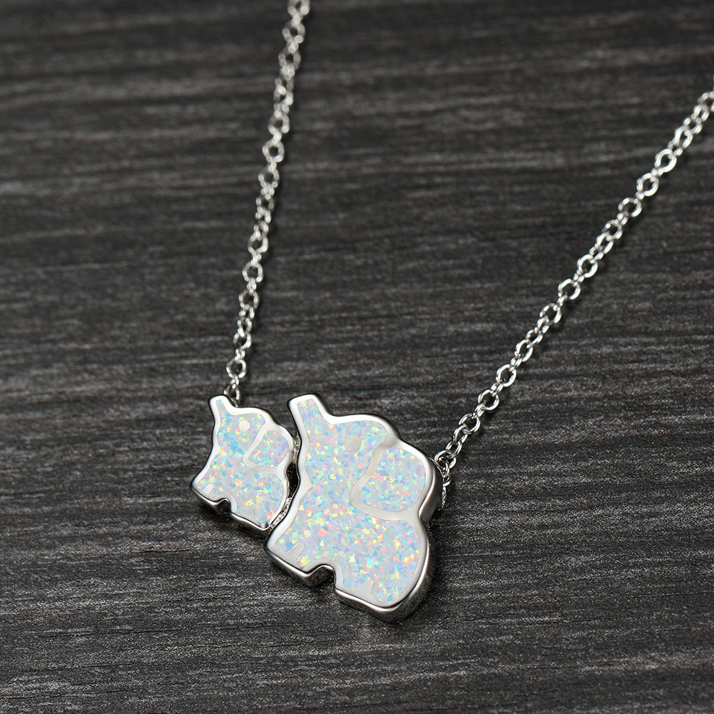 Opal Elephant Necklace